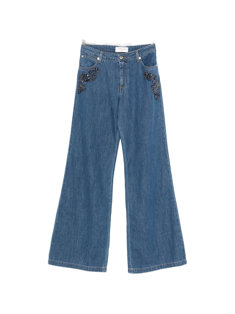 Flared leg denim jeans
