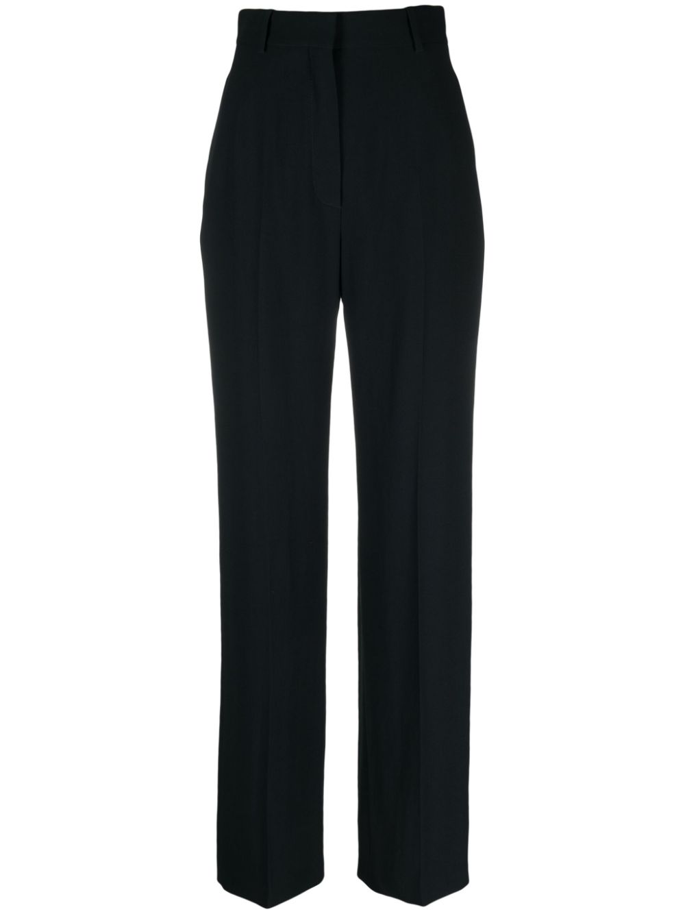 High-waisted straight-leg trousers - Black
