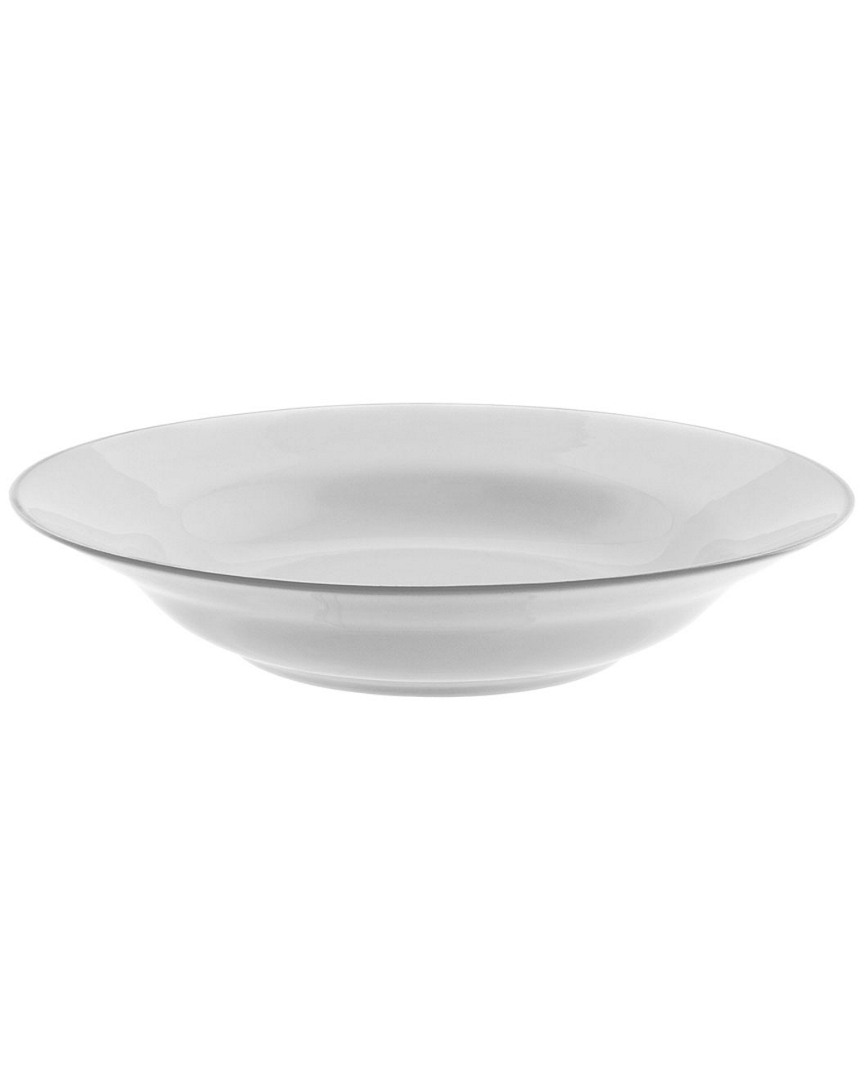 Set of Six Silver Line Rim Soup Bowls