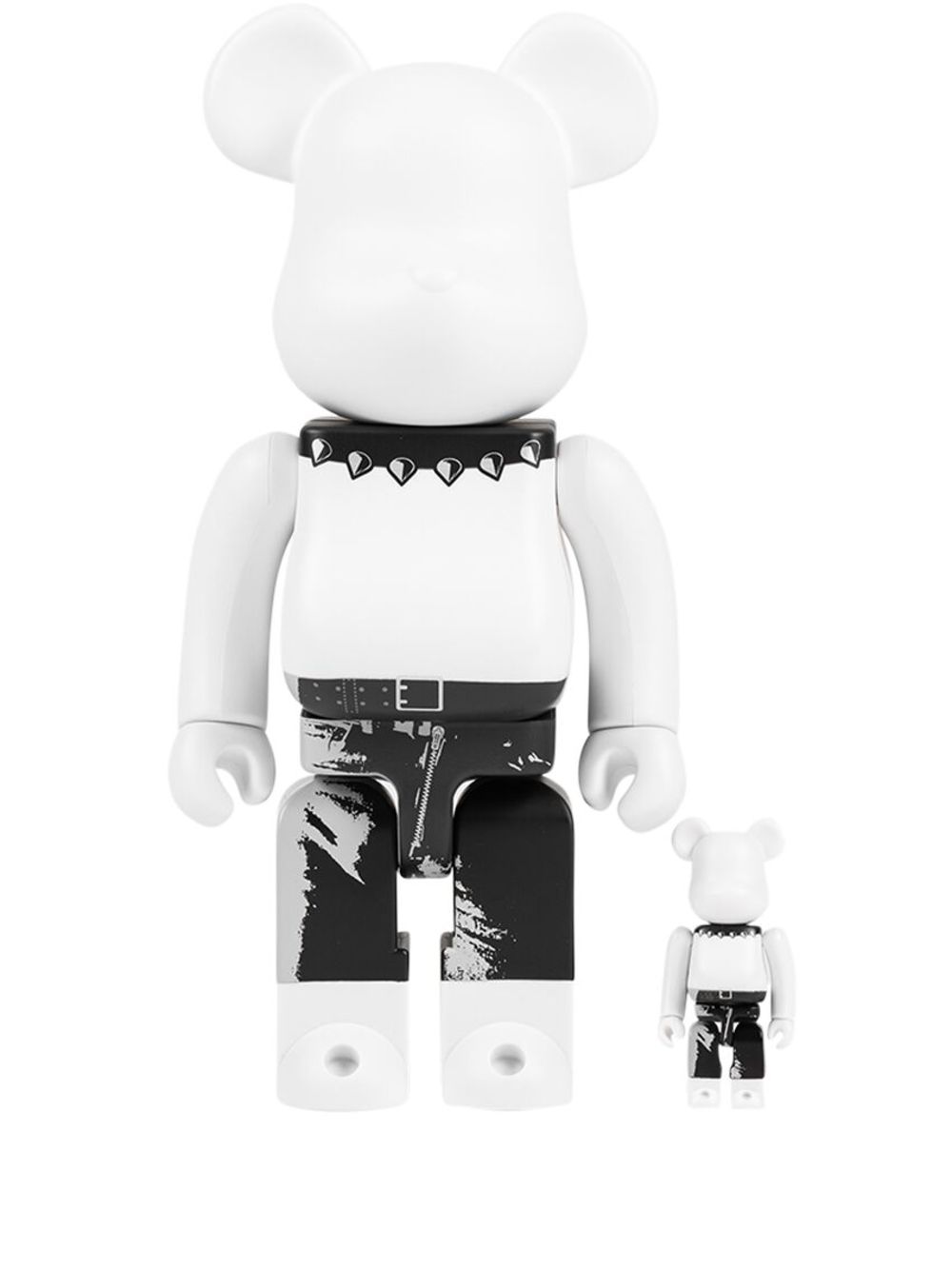 X Andy Warhol The Rolling Stones (Sticky Fingers) BE@RBRICK 100% and 400% figure set - Black