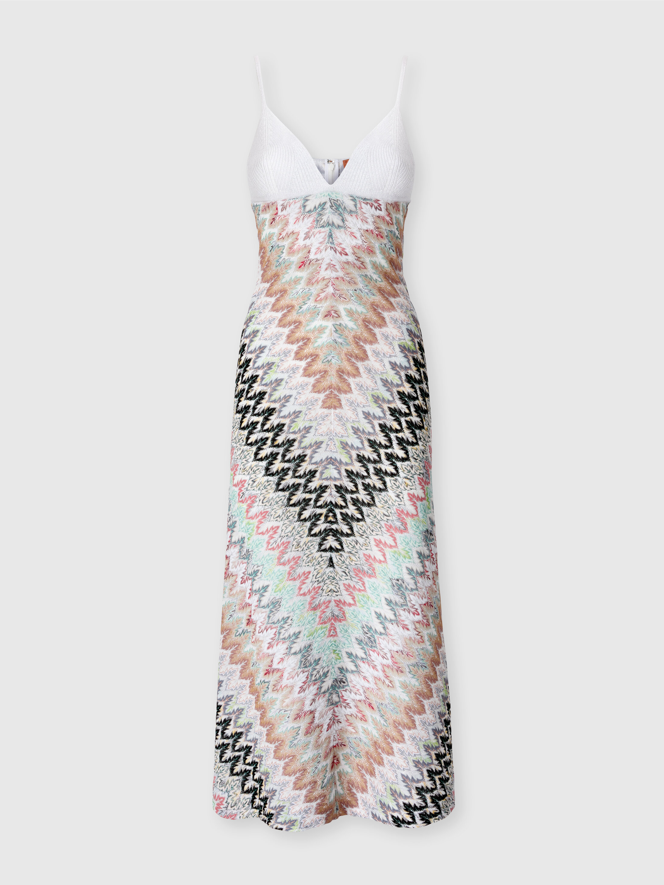 Missoni - Sleeveless Long Dress with Contrast Bodice, Women, Multicoloured