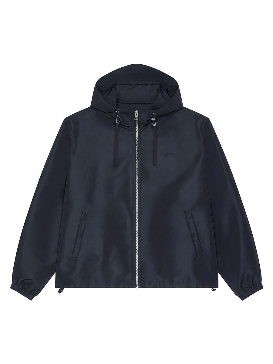 Men's Windbreaker Jacket in Polyfaille Embroidered Paris - Navy