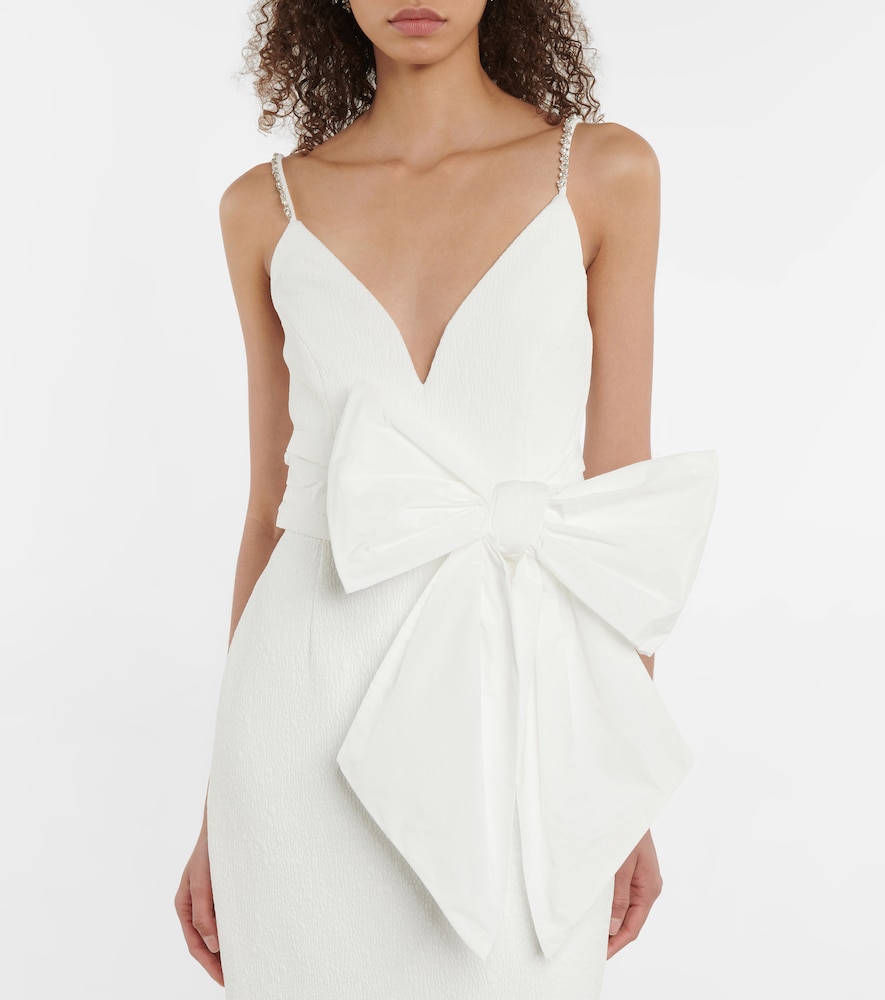 Rebecca Vallance Bridal Genevieve bow-trimmed crêpe midi dress