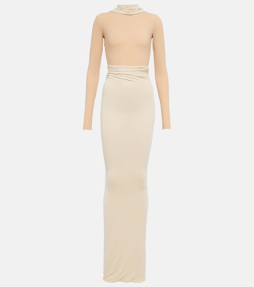 Deconstructed jersey maxi dress