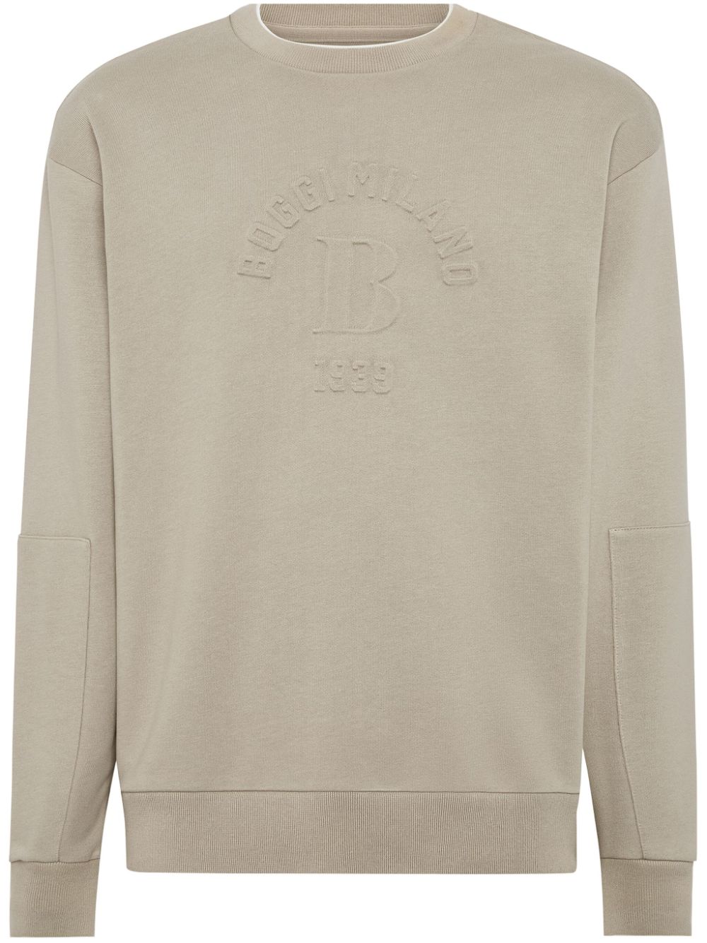 Crew Neck Sweatshirt In Organic Cotton Blend - Neutrals