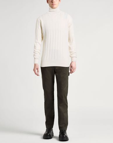 Man Turtleneck Ivory Size XL Virgin Wool, Cashmere