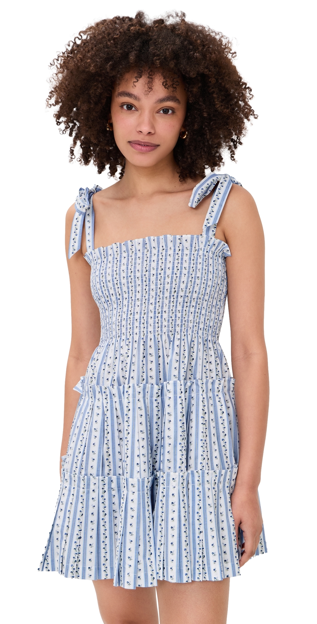 The Ribbon Charlotte Nap Dress Petal Stripe Blue
