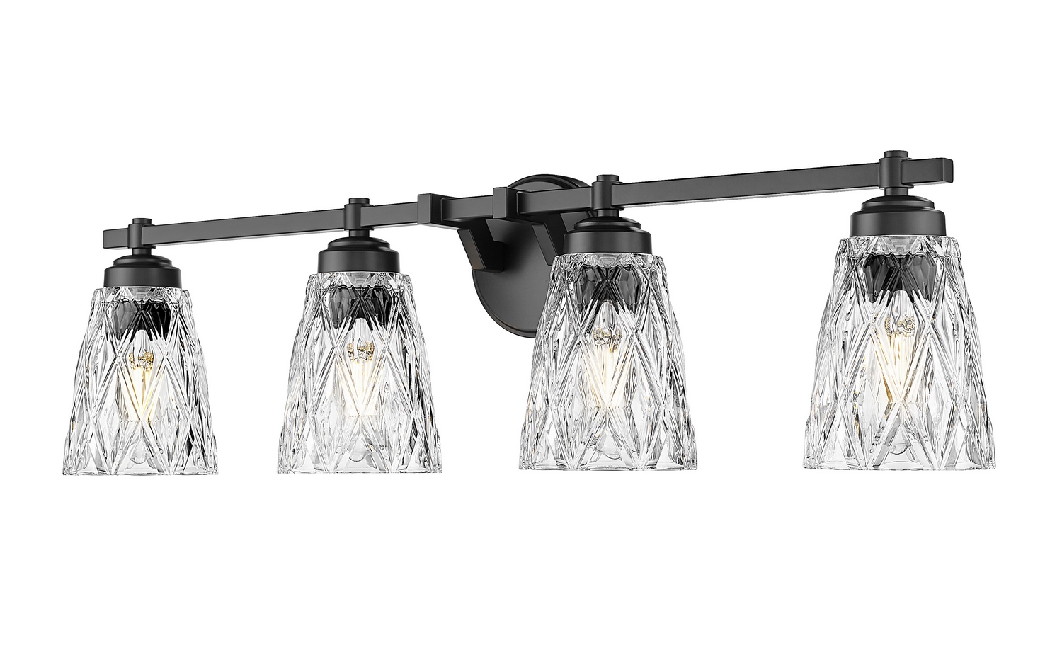 Matte Black Bathroom Vanity Light from the Andree Collection
