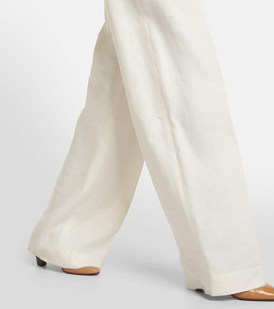 Antone high-rise linen wide-leg pants