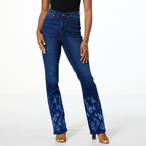 New Classic Stretch Denim Embroidered Bootcut Jean - Blue