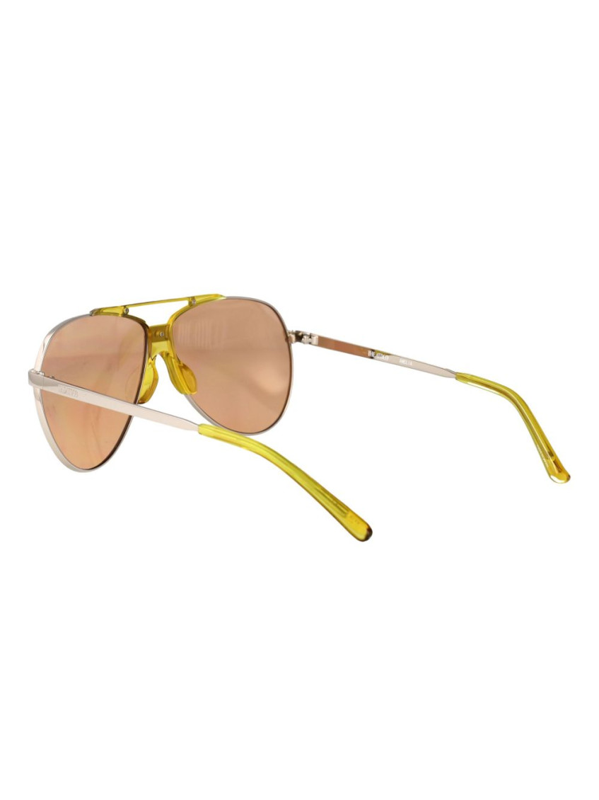 Brown Metallic Frame Sunglasses