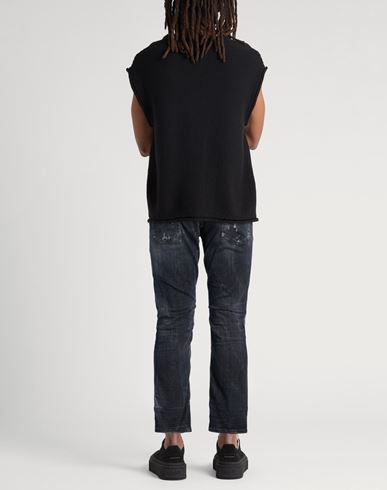 Man Jeans Black Size 32 Cotton, Elastomultiester, Elastane, Cow leather