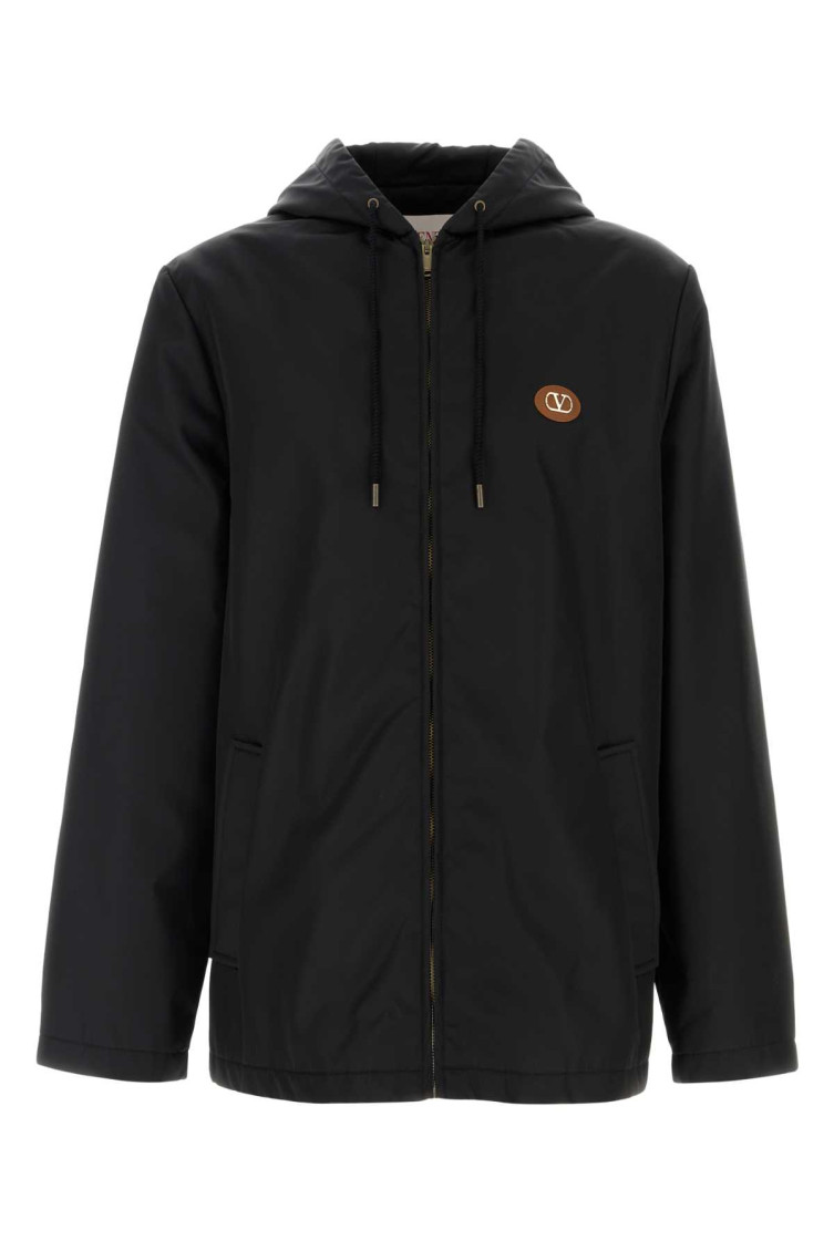 Black Nylon Windbreaker