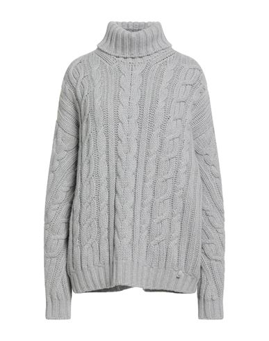 Resort Woman Turtleneck Light grey Size 12 Wool