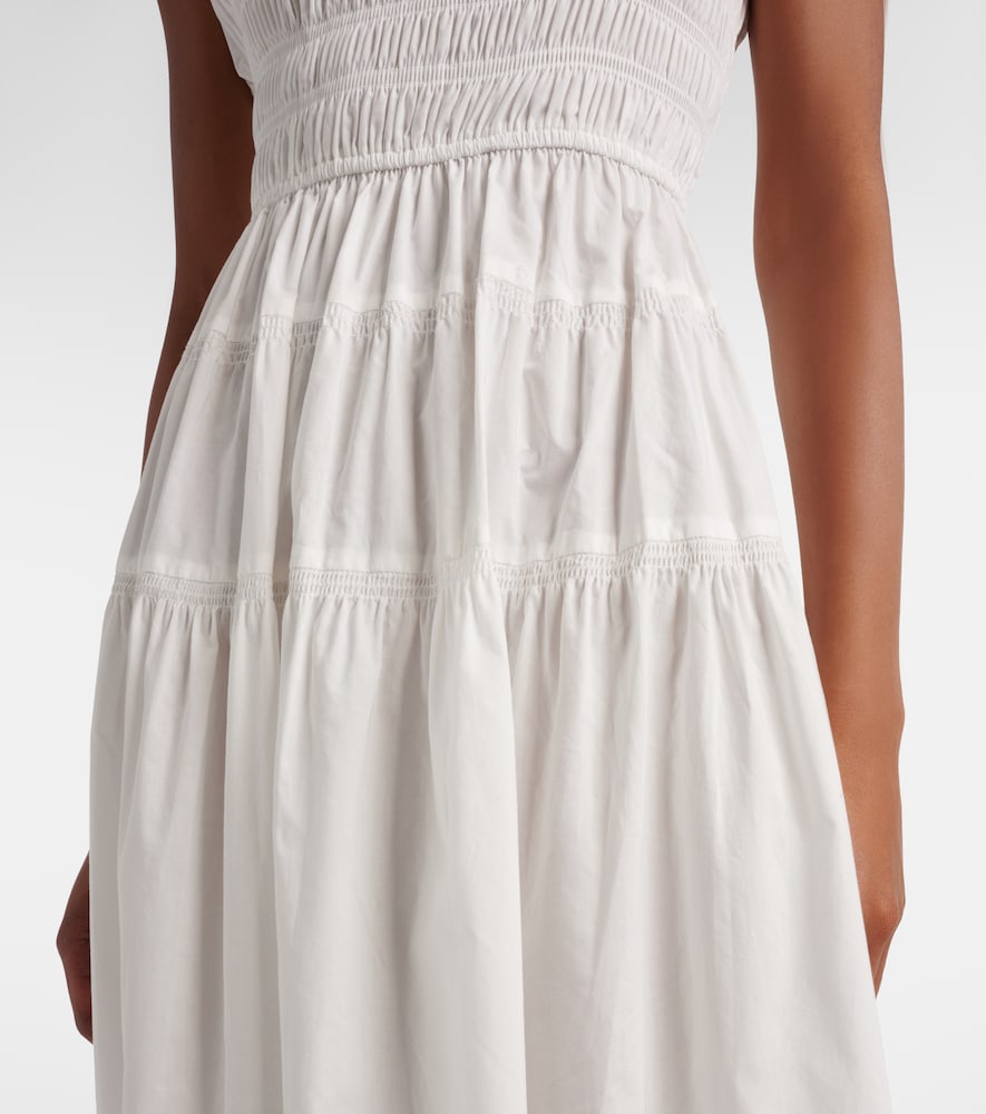 Dôen Clover shirred cotton poplin midi dress