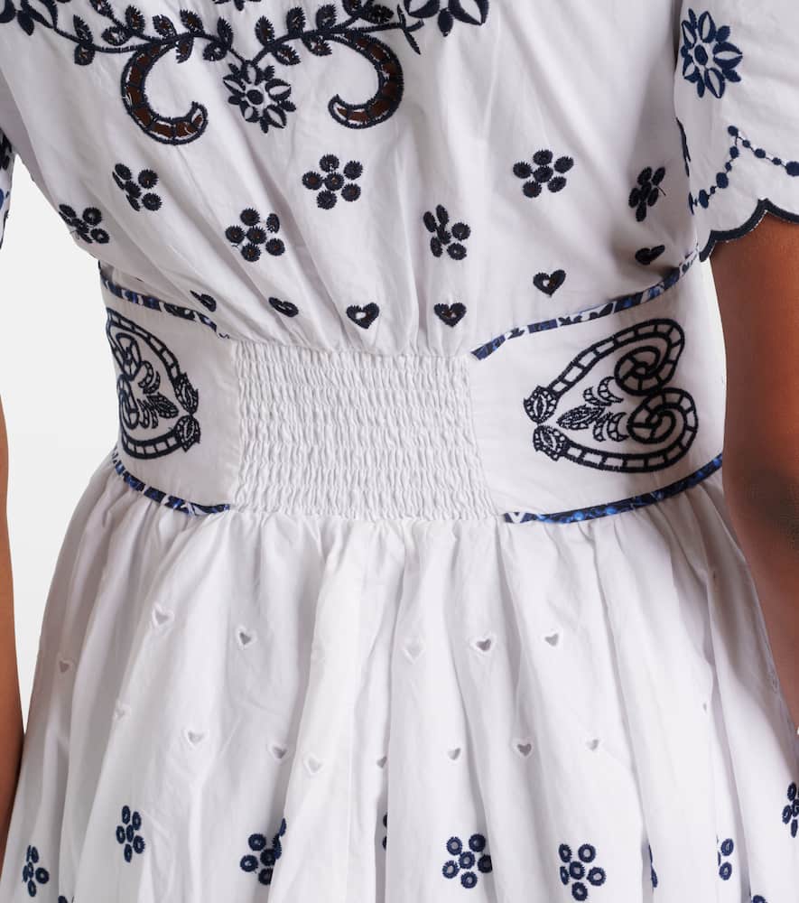 Embroidered cotton minidress