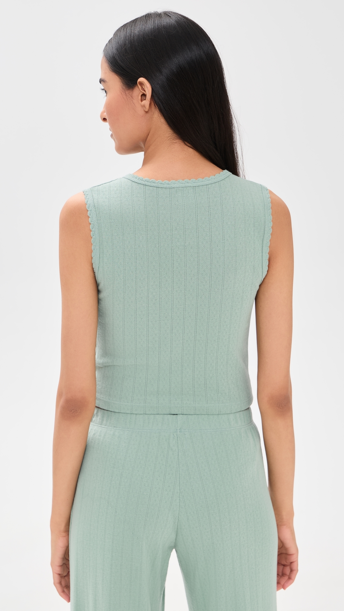 Pointelle Crew Tank Eucalyptus