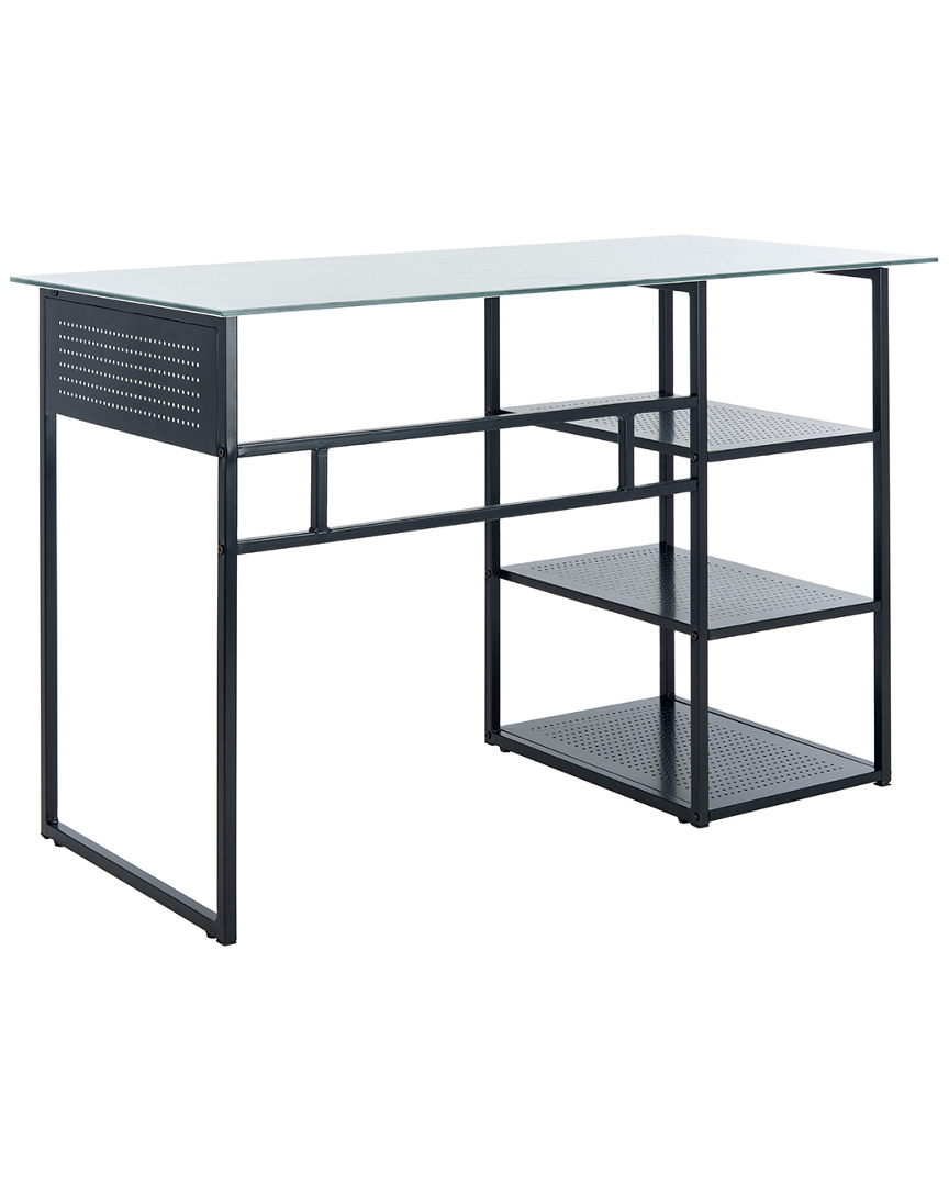 Xyla 3 Shelf Glass Top Desk
