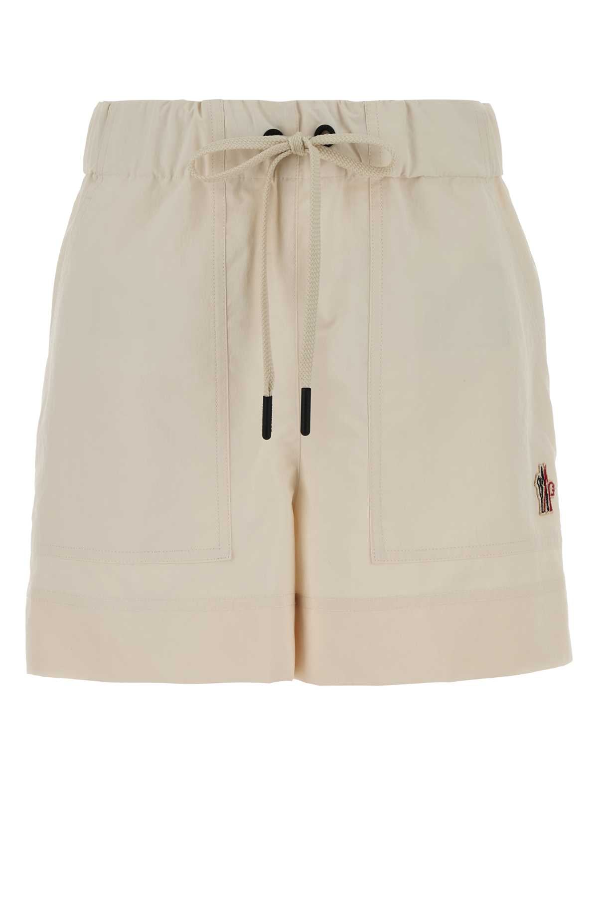 Lightweight Polyester Bermuda Shorts — Beige