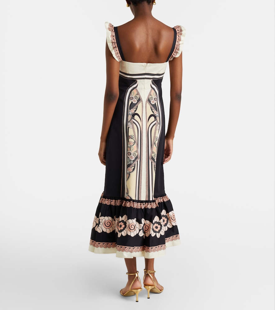 Gingerbread printed cotton-blend midi dress