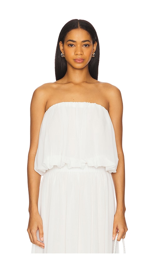 Bardot Lissett Soft Balloon Top in White. Größe 6. Also in 10, 12, 2