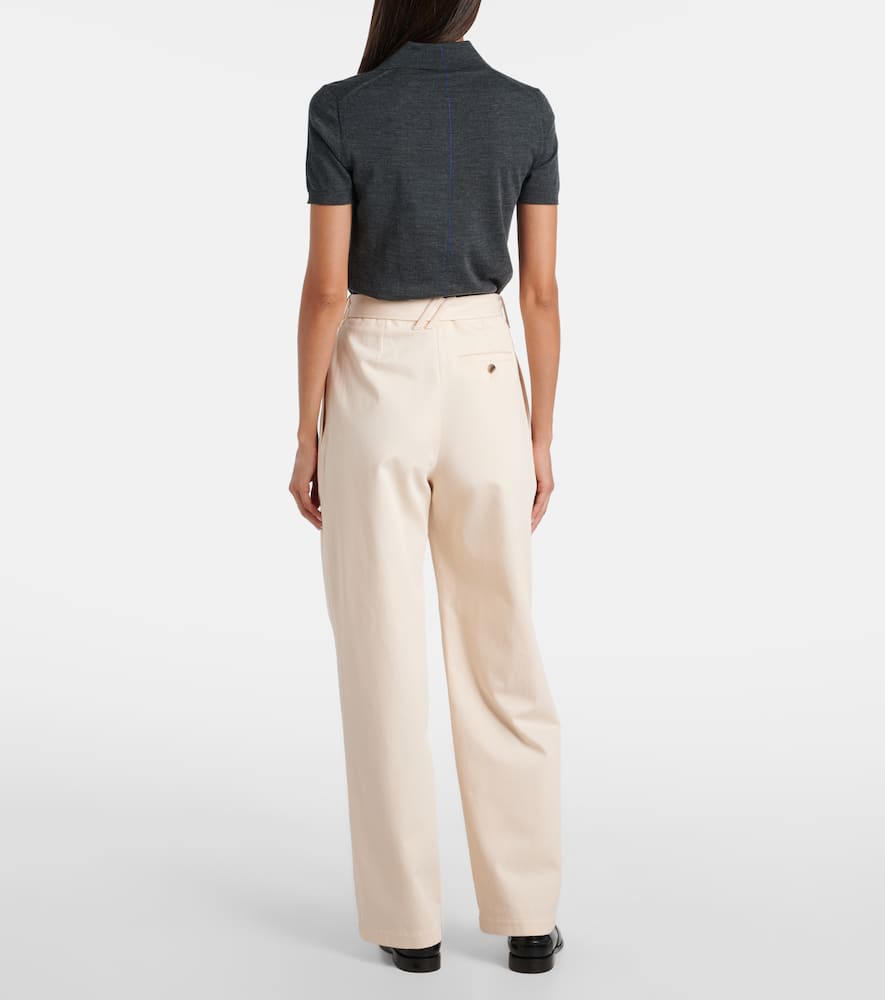 Cotton gabardine tapered pants