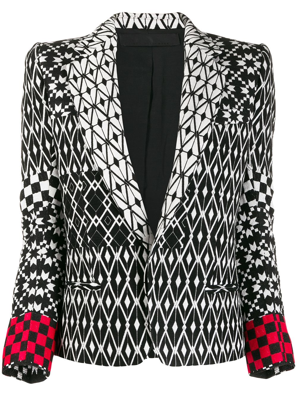 Pattern mix blazer - Black