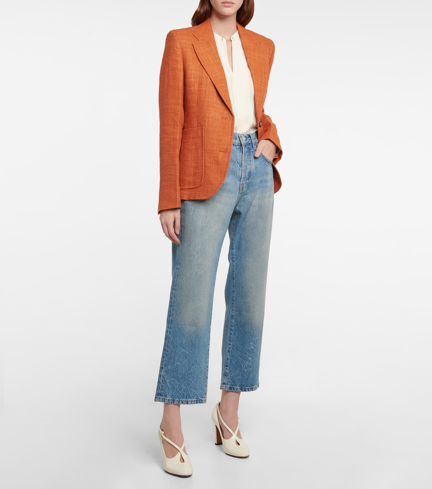 High-rise cropped jeans