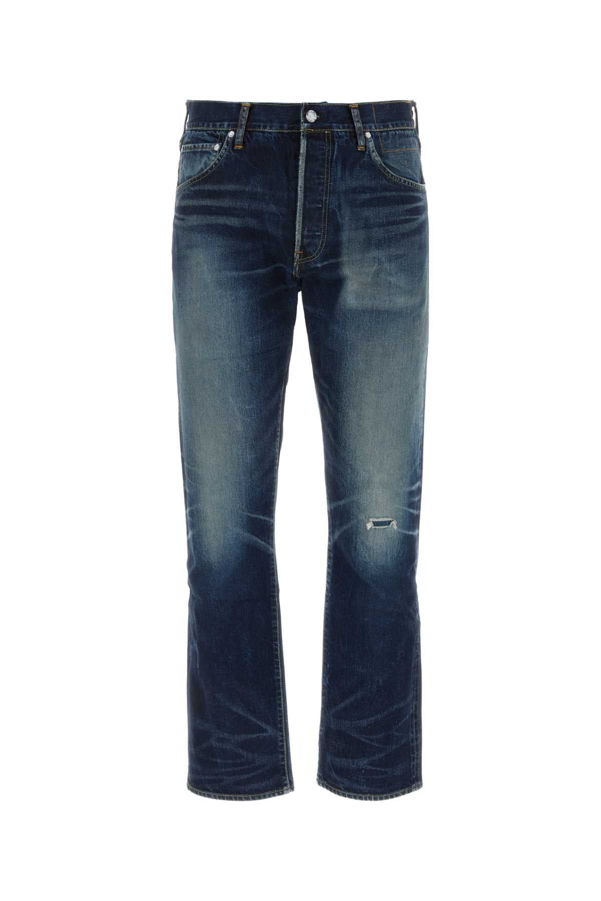 Distressed Denim Jeans — Blue