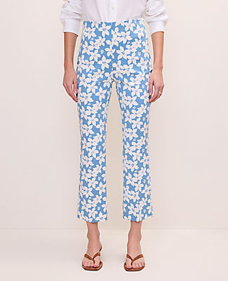Ann Taylor The Petite Flare Ankle Pant in Floral Print — Curvy Fit