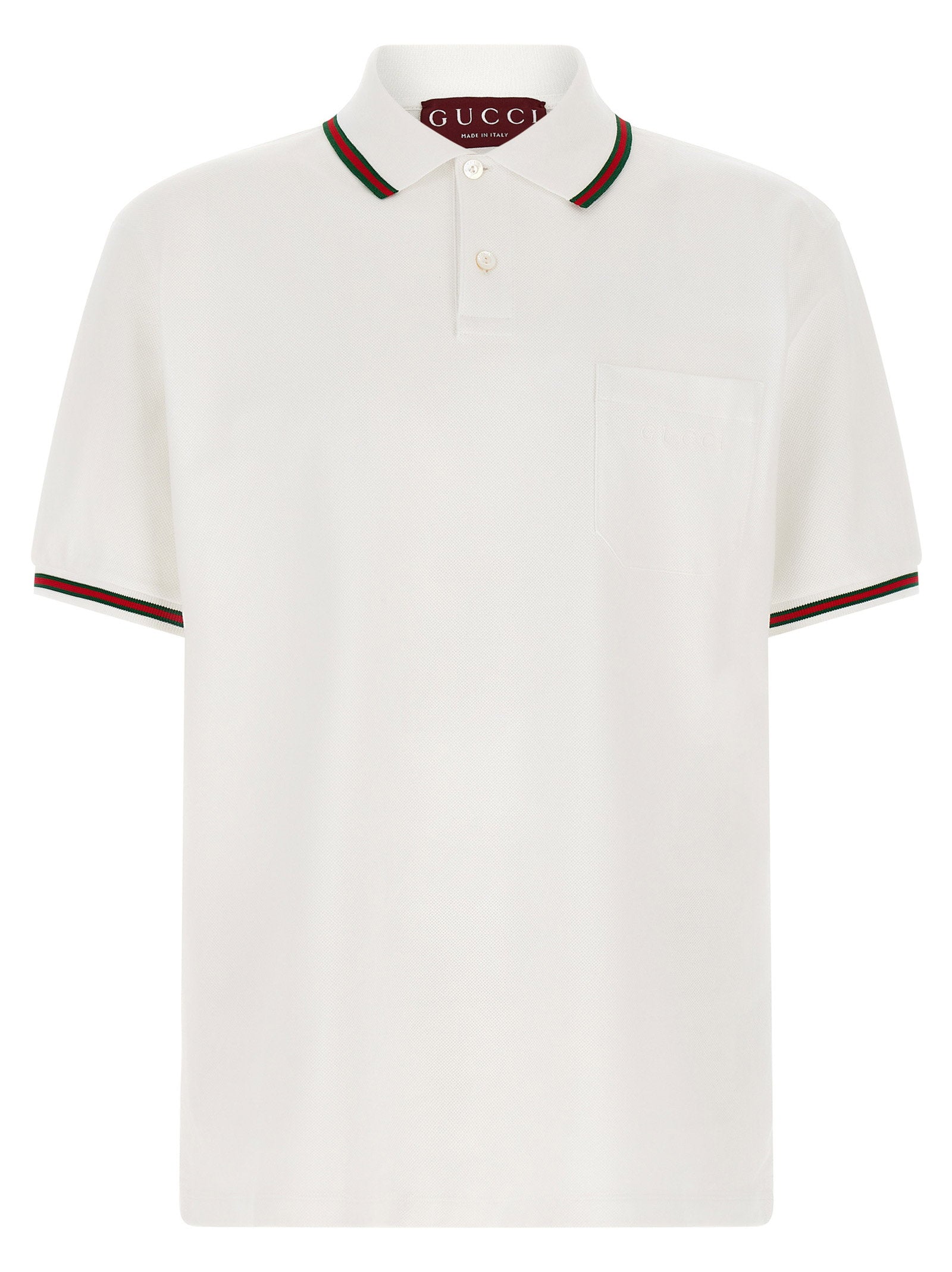 Web-Trimmed Cotton Piqué Polo Shirt — White
