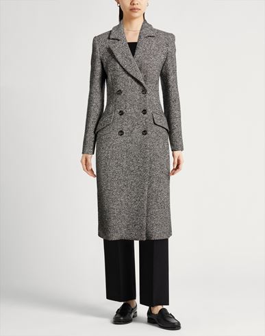 Woman Coat Grey Size 4 Acrylic, Recycled wool, Polyester, Cotton, Silk