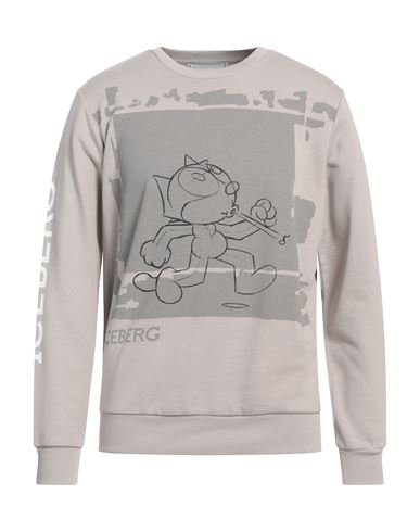 Iceberg Felix The Cat Man Sweatshirt Light grey Size M Cotton, Modal, Polyester