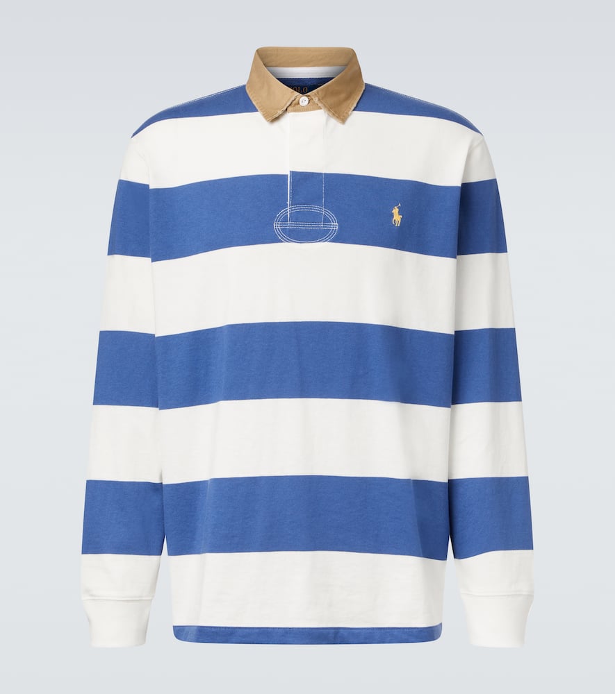 Striped cotton polo shirt