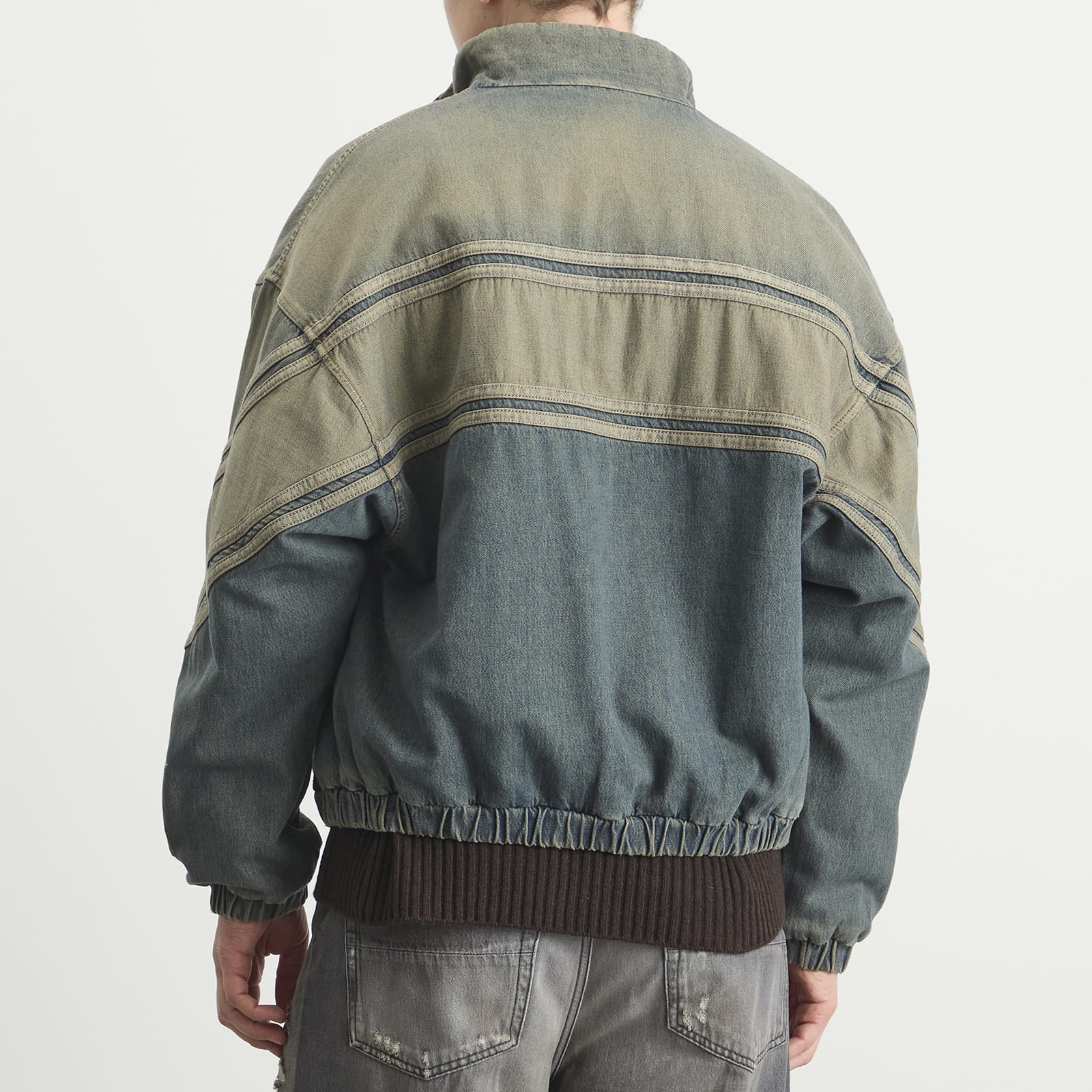 Men's Sport Denim Track Jacket in Worn Slate