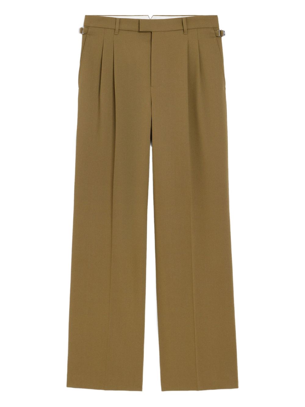 Pleated wide-leg tailored trousers - Green