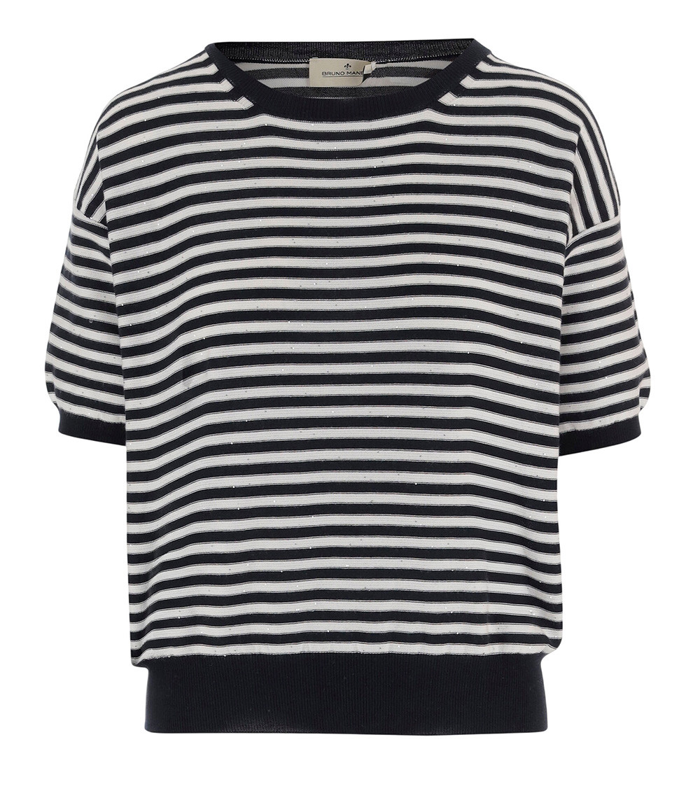 Black Stripes Crew Neck Sweater