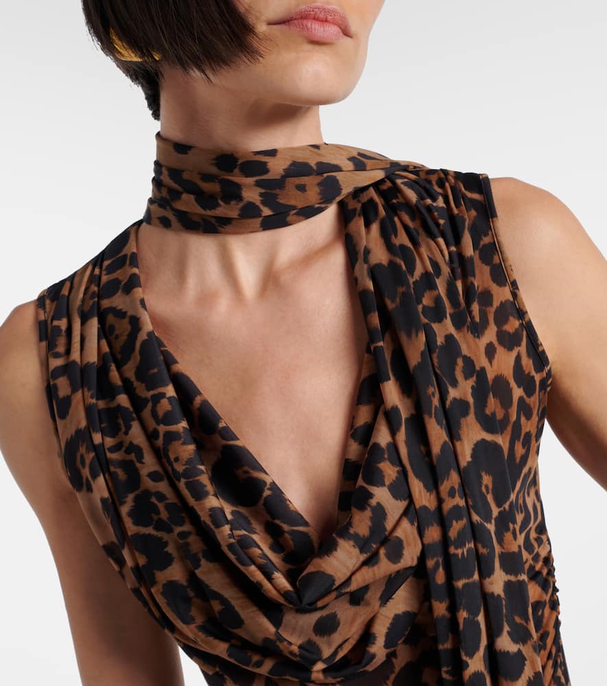 Leopard-printed jersey top