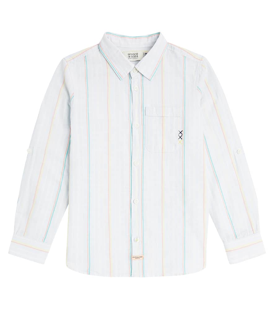 Scotch & Soda Kids Striped cotton-blend shirt