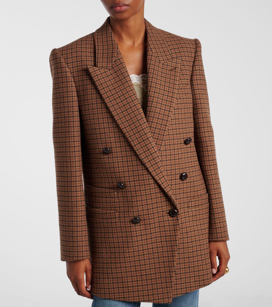 Chloé Checked double-breasted wool-blend blazer