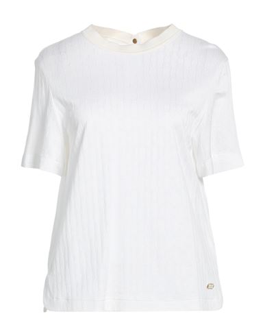 Woman Top White Size 10 Viscose, Cotton, Metal