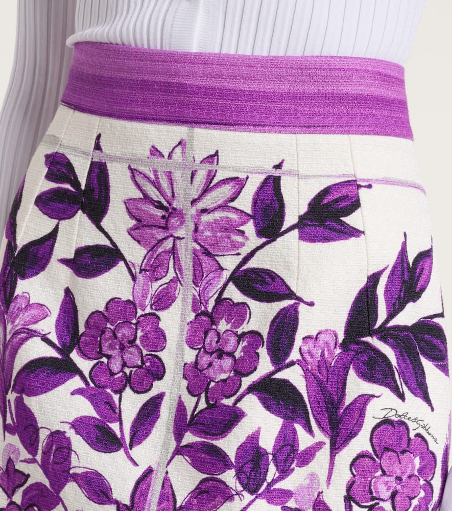 Majolica cotton and linen-blend miniskirt