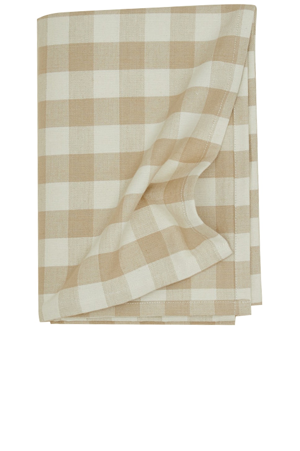 HAWKINS NEW YORK Essential Gingham Tablecloth in Ivory & Flax - Ivory. a
