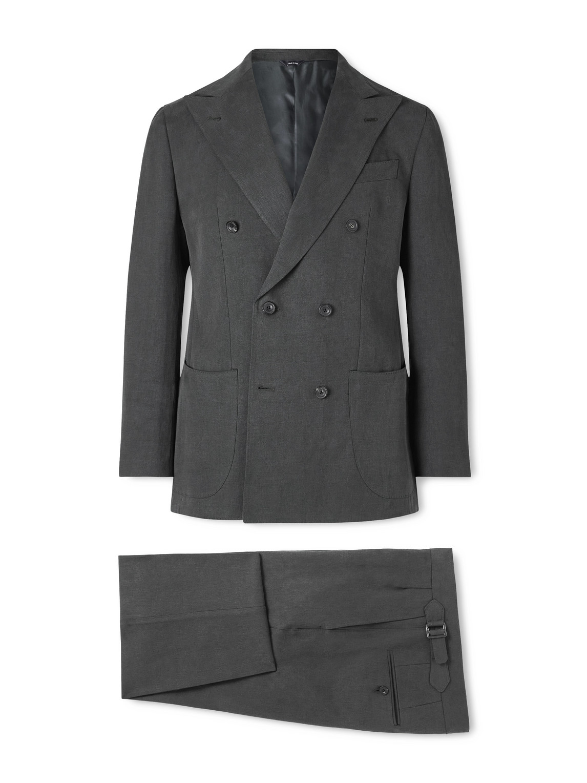 Double-Breasted Linen Suit