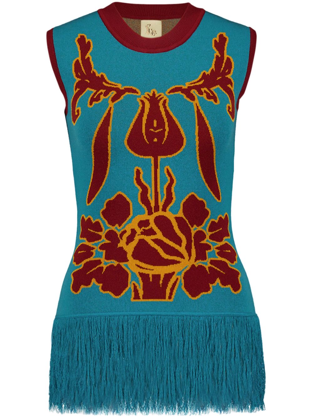 Jacquard tank top - Blue