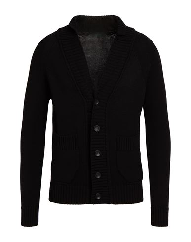 Man Cardigan Black Size 36 Virgin Wool