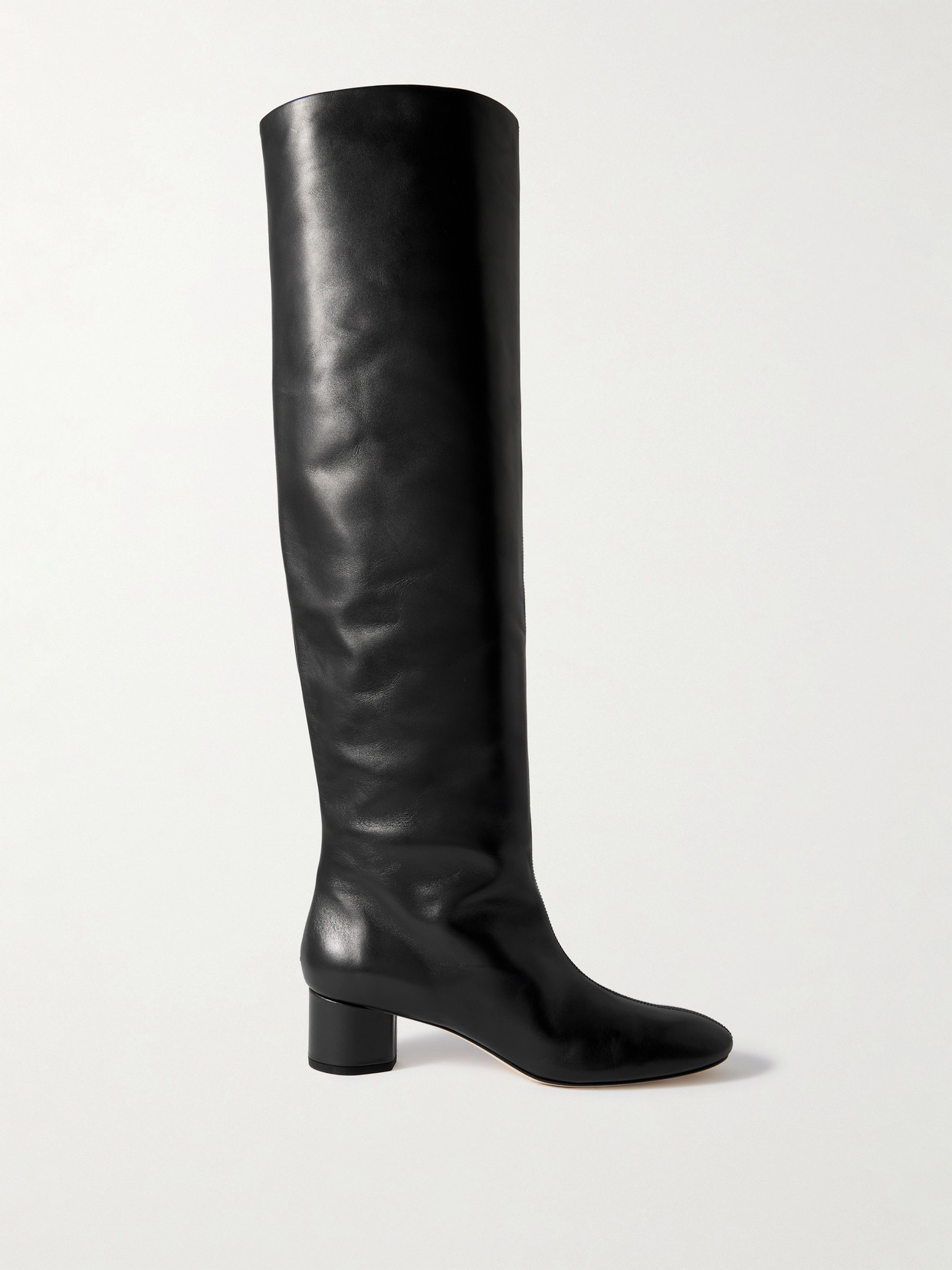 Willa Over-the-knee Leather Boots - Black