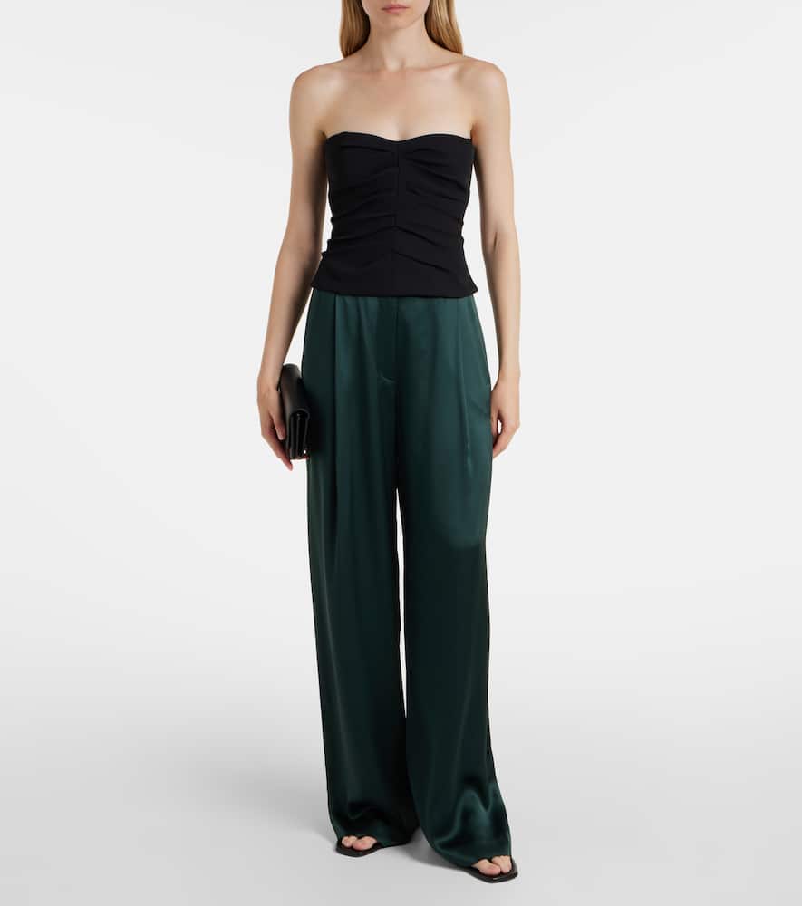Ruched crêpe tube top