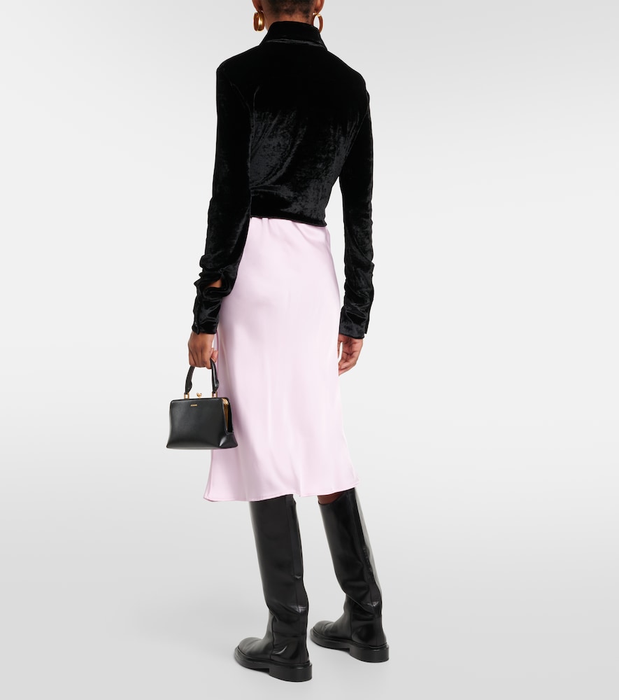 Satin midi skirt
