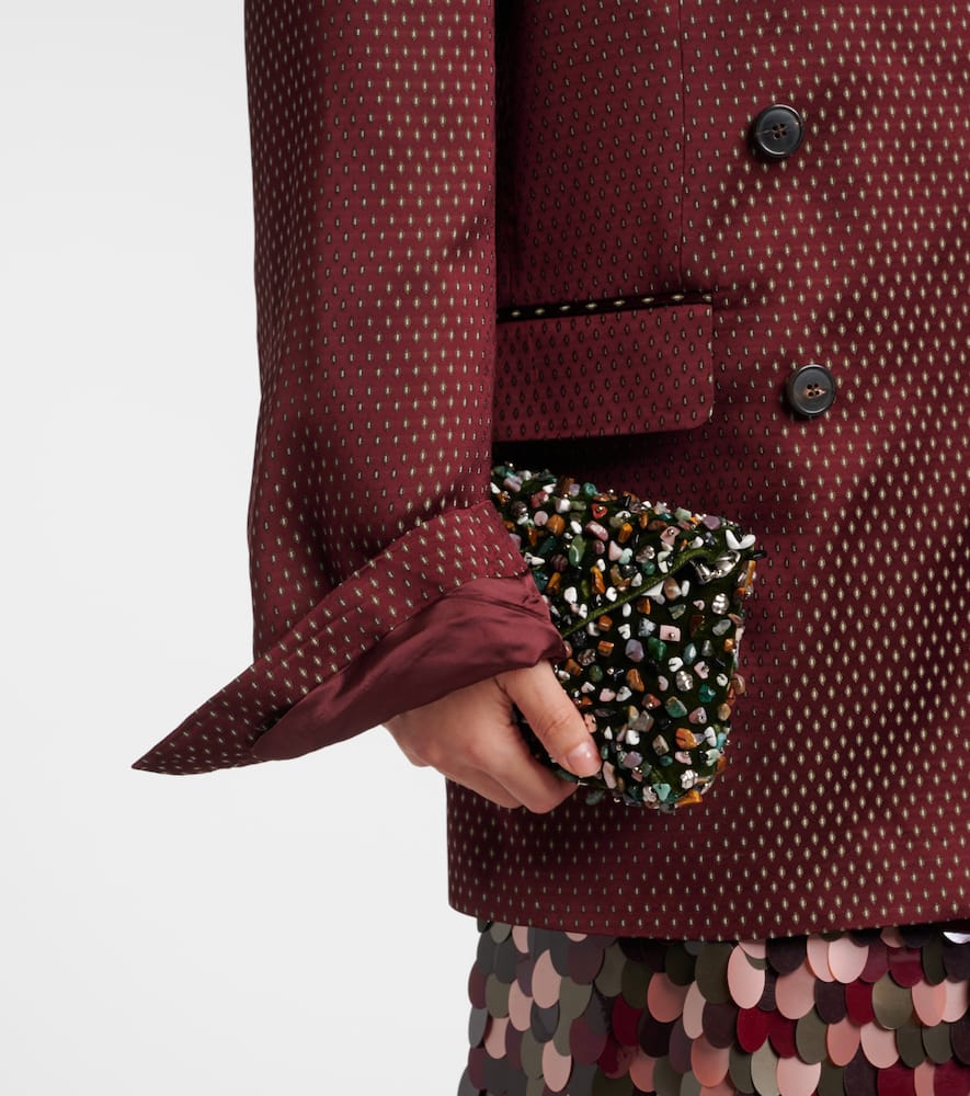Polka-dot double-breasted blazer